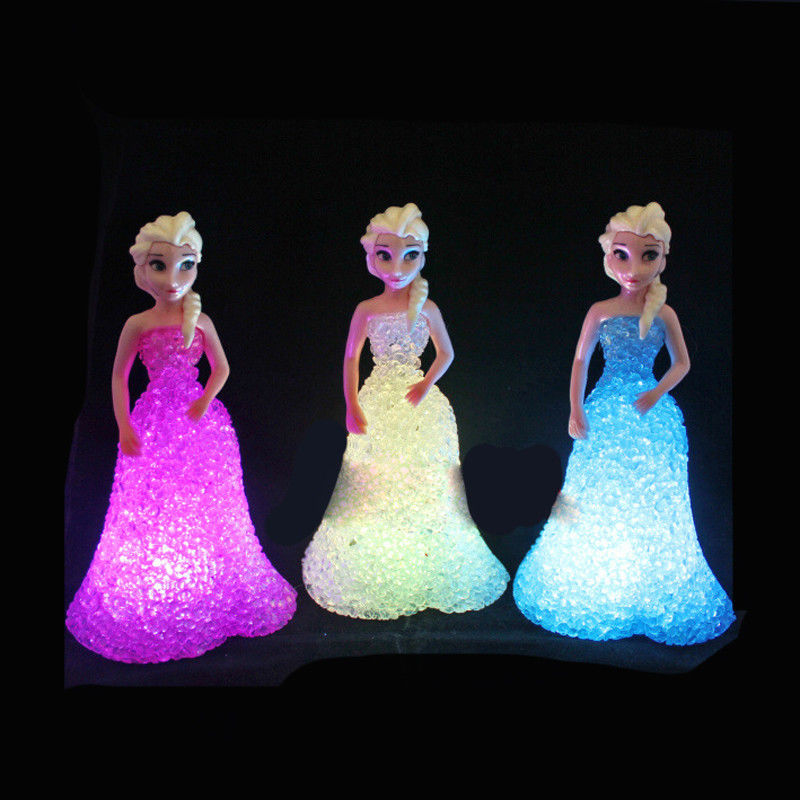 Μίνι Custom Elsa Anna Sofia LED πολύχρωμα φώτα κλίση Κρυστάλλινη νυχτερινή λάμπα Princess