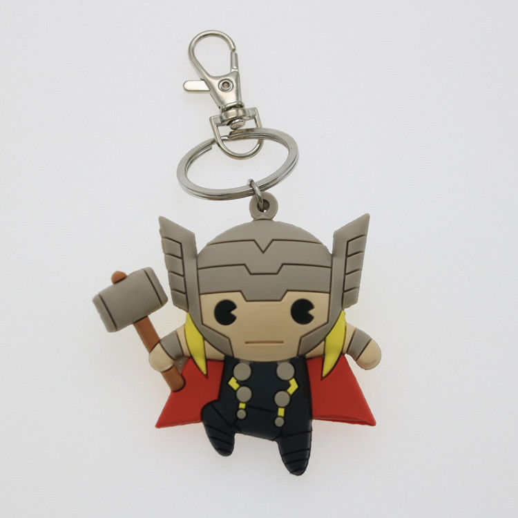 Προσαρμοσμένα παιχνίδια κάνουν 3D Cartoon Anime Captain America Rubber Keychain Προσαρμοσμένο Pvc Keychain