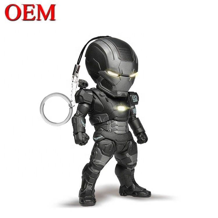 Προσαρμοσμένο βινύλιο παιχνίδι να κάνει 3D LED Cartoon Keychain Συσκευές πλαστικό κλειδαριό για τσάντες