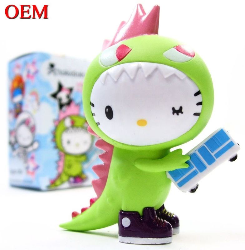 Προσαρμοσμένο OEM κατασκευασμένο από PVC Cute Mini Plastic Cartoon Kitty Cat Toy Για Παιδί κατασκευαστής
