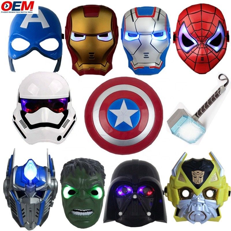 Προσαρμοσμένες μάσκες για το Χάλογουιν PVC Superhero Spider Iron Hero Hulk Captain America Μάσκες Cosplay Costumes Μάσκα προσώπου