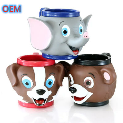 Προσαρμοσμένο 3D πλαστικό καρτούν Animal Ice Cream Cup OEM Design 3d Anime Cup
