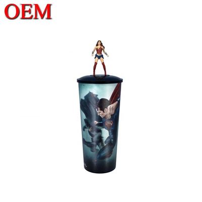 Προσαρμοσμένο Γλυκό πλαστικό Topper χαρακτήρα Cup Topper Figurine oem καρτούν φιγούρα cup