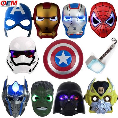 Προσαρμοσμένες μάσκες για το Χάλογουιν PVC Superhero Spider Iron Hero Hulk Captain America Μάσκες Cosplay Costumes Μάσκα προσώπου