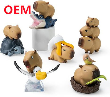 Προσαρμοσμένα αστεία παιχνίδια ζώων Made 6 Designs PVC Dolls OEM PVC υλικό Μίνι παιχνίδια